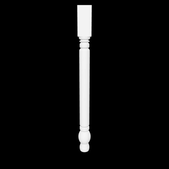 Interactive 3D model of the Jillian leg by Carpenter & Sons, USA-made solid hardwood with a square upper block, long straight shaft and rounded lower turning.