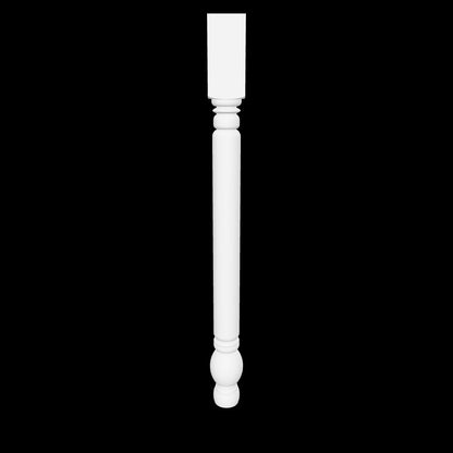 Interactive 3D model of the Jillian leg by Carpenter & Sons, USA-made solid hardwood with a square upper block, long straight shaft and rounded lower turning.